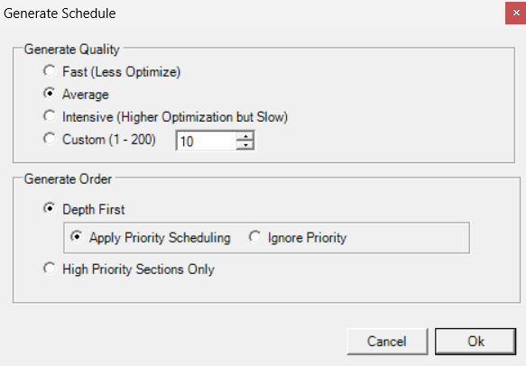 Timetable Plus Class, Generate Quality & Ordering