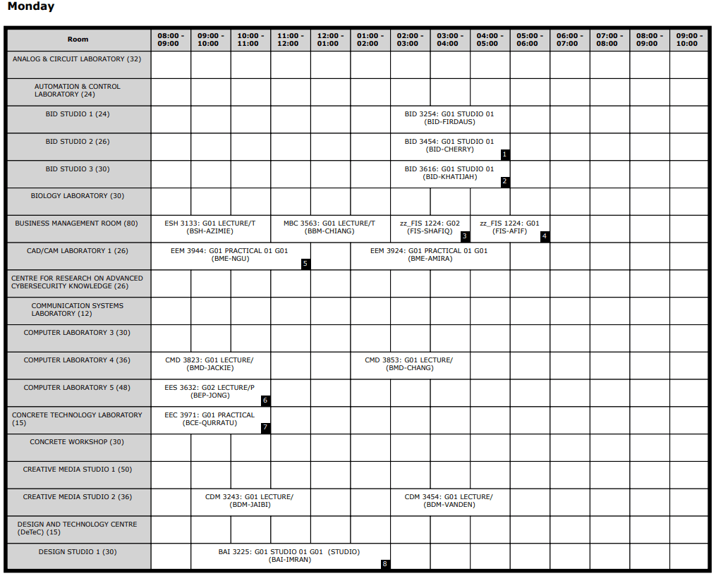 Timetable Plus Class, Individual (PDF & Web), Day: pdf view