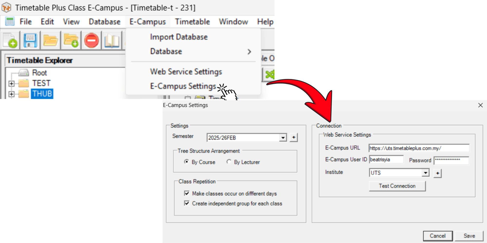 Timetable Plus Class, Integration
