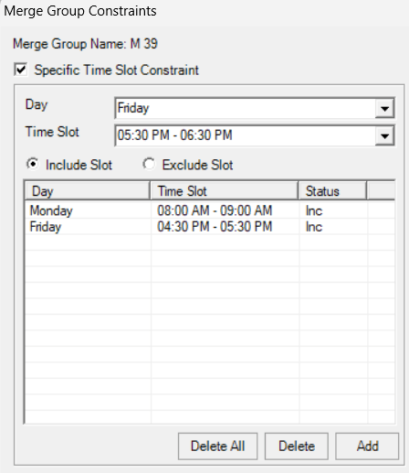 Timetable Plus Class, Merge & Same Time Group, Specific Time & Room: specific time